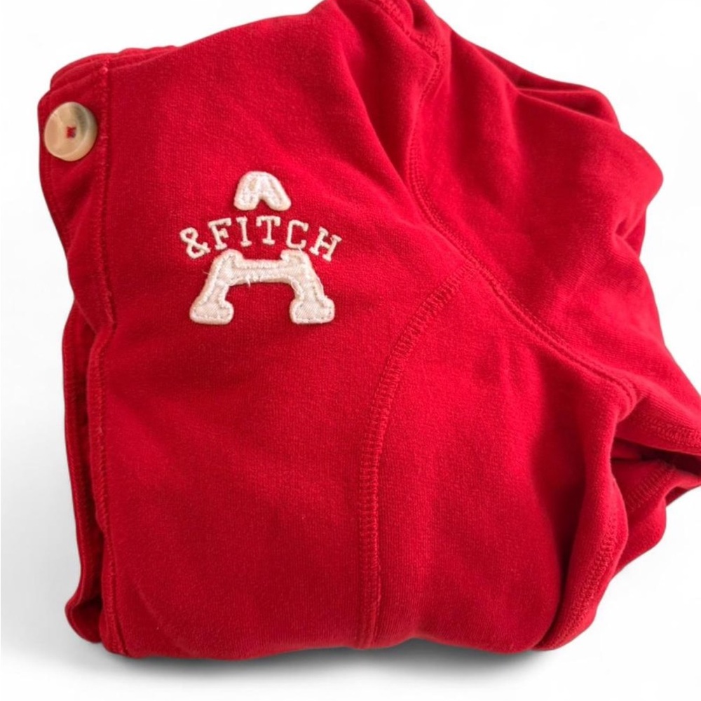 Abercrombie & Fitch Red Hooded Button-Front Sweatshirt - Picture 4 of 5